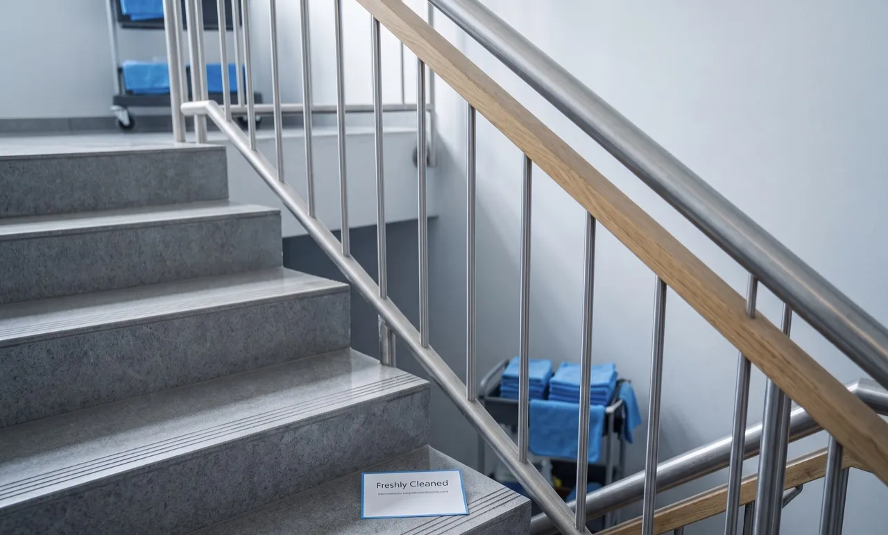 Frisch gereinigtes, gepflegtes Treppenhaus in Dortmund