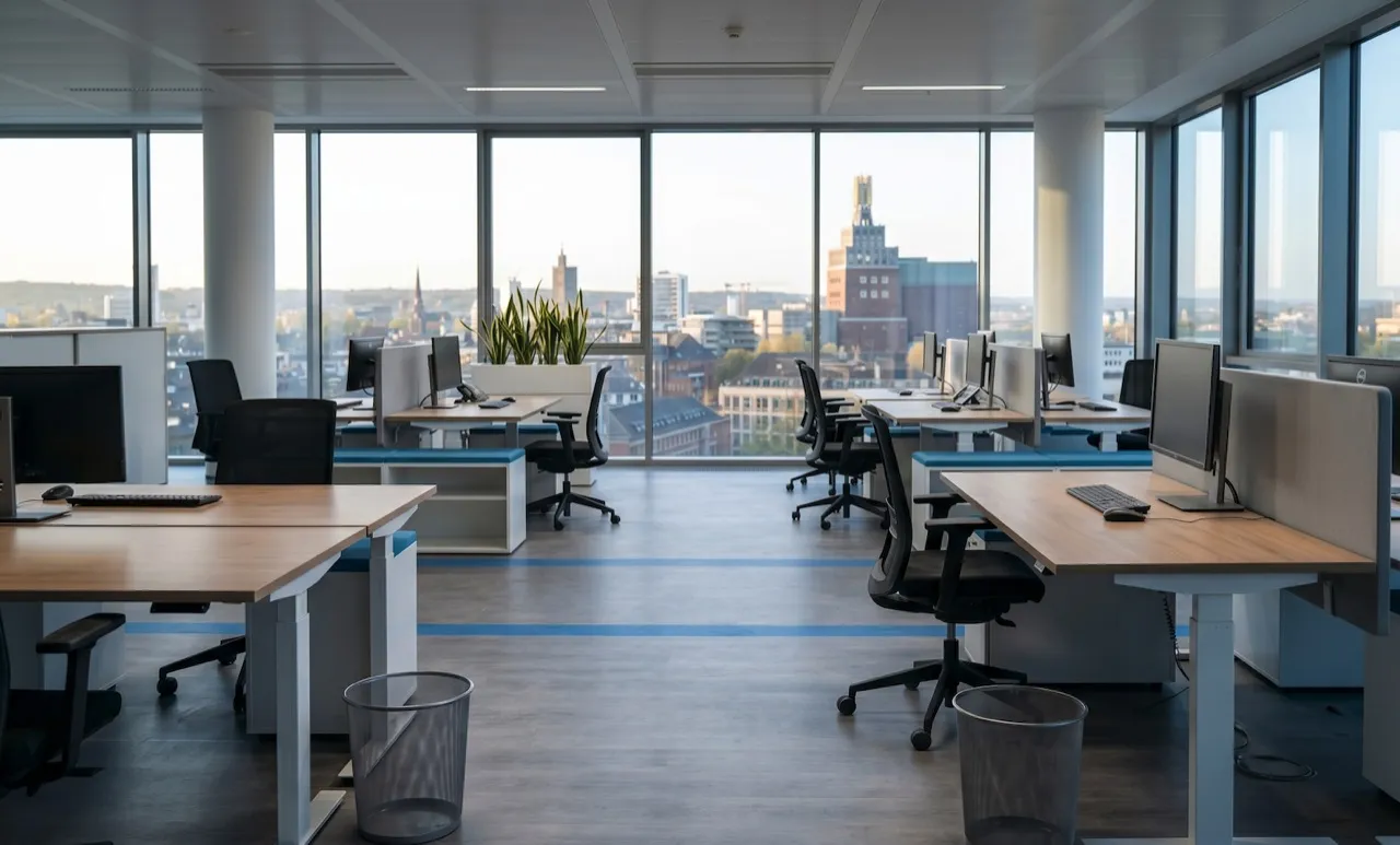 Blitzsauberes Büro nach der Unterhaltsreinigung in Dortmund