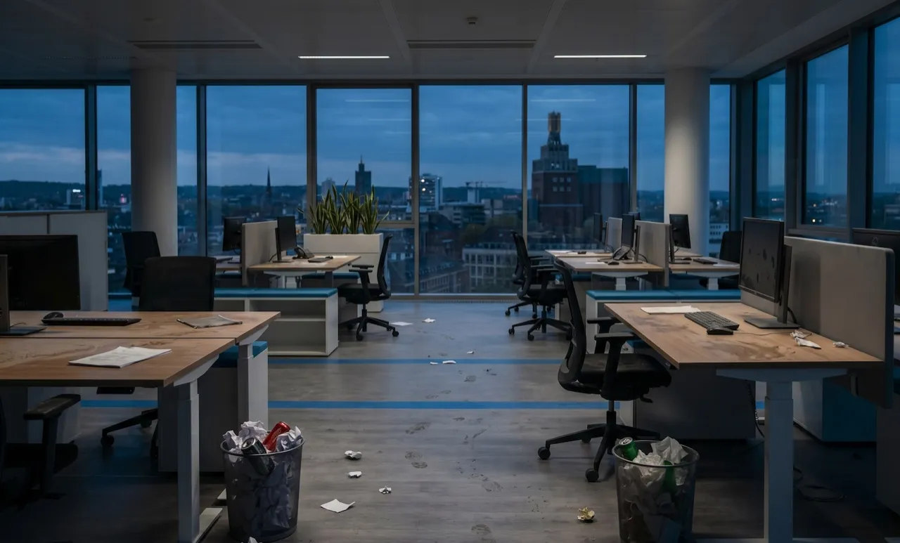 Büro vor der Unterhaltsreinigung in Dortmund